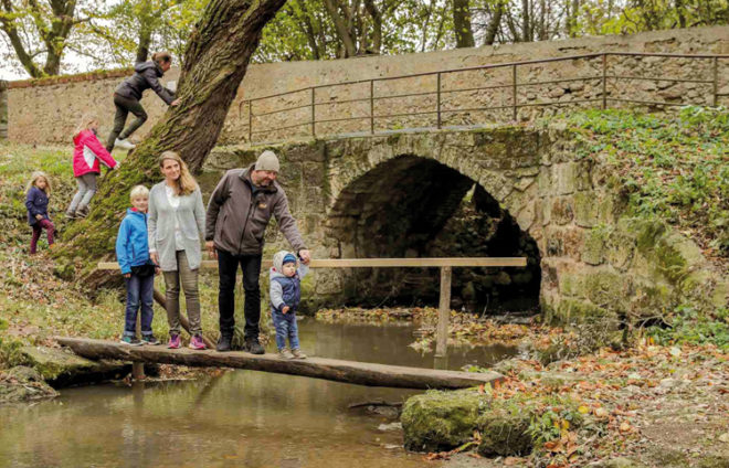 Eine große Familie in der Natur