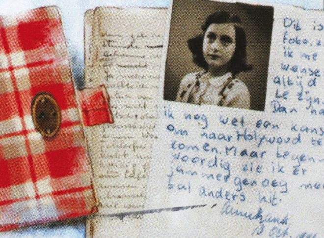 Aufgeschlagenes Tagebuch von Anne Frank