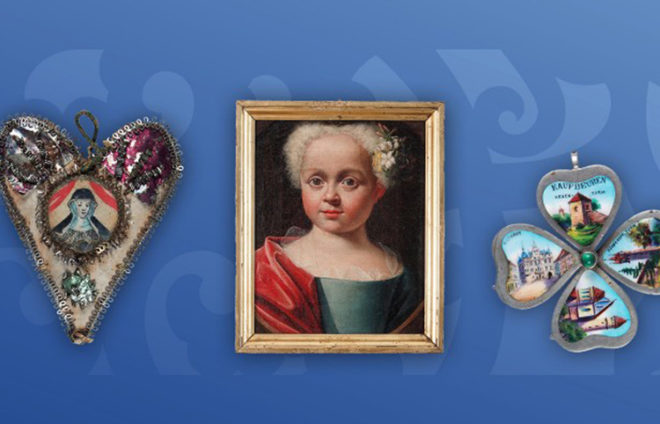 Collage diverser Museumsgegenstände