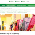 Screenshot vom Internetauftritt Kita Stadt Augsburg