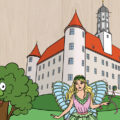 Grafikillustrationen mit Schloss Höchstädt