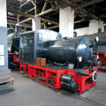 Dampflokomotive in der Halle