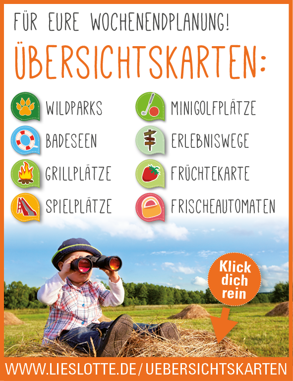 Icons von Übersichtskarten, Kind schaut mit Fernglas