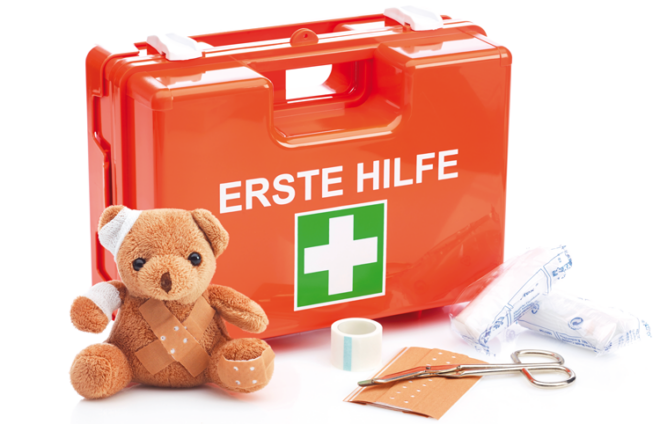 Erste Hilfe-Kasten mit Teddybär
