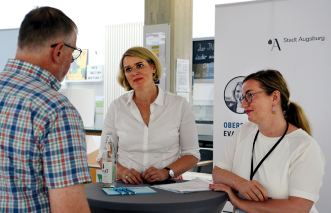 Bürgermeisterin Eva Weber im Gespräch