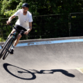 Radfahrer auf Pumptrack