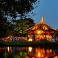 Foto vom Botanischen Garten Augsburg bei Nacht