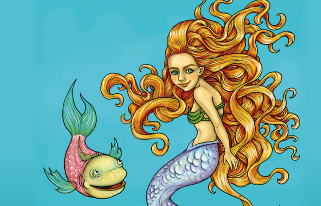 Illustration von der kleinen Meerjungfrau