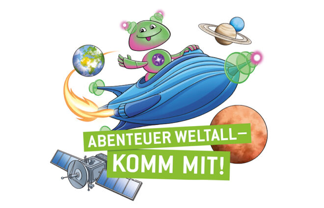 Illustration von Roboter im Weltall