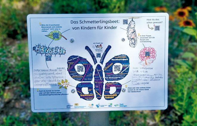 Schild Schmetterlingsprojekt Bobingen Umwelt Natur
